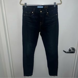 7 For All Mankind The Ankle Skinny Mid Rise Frayed Hem